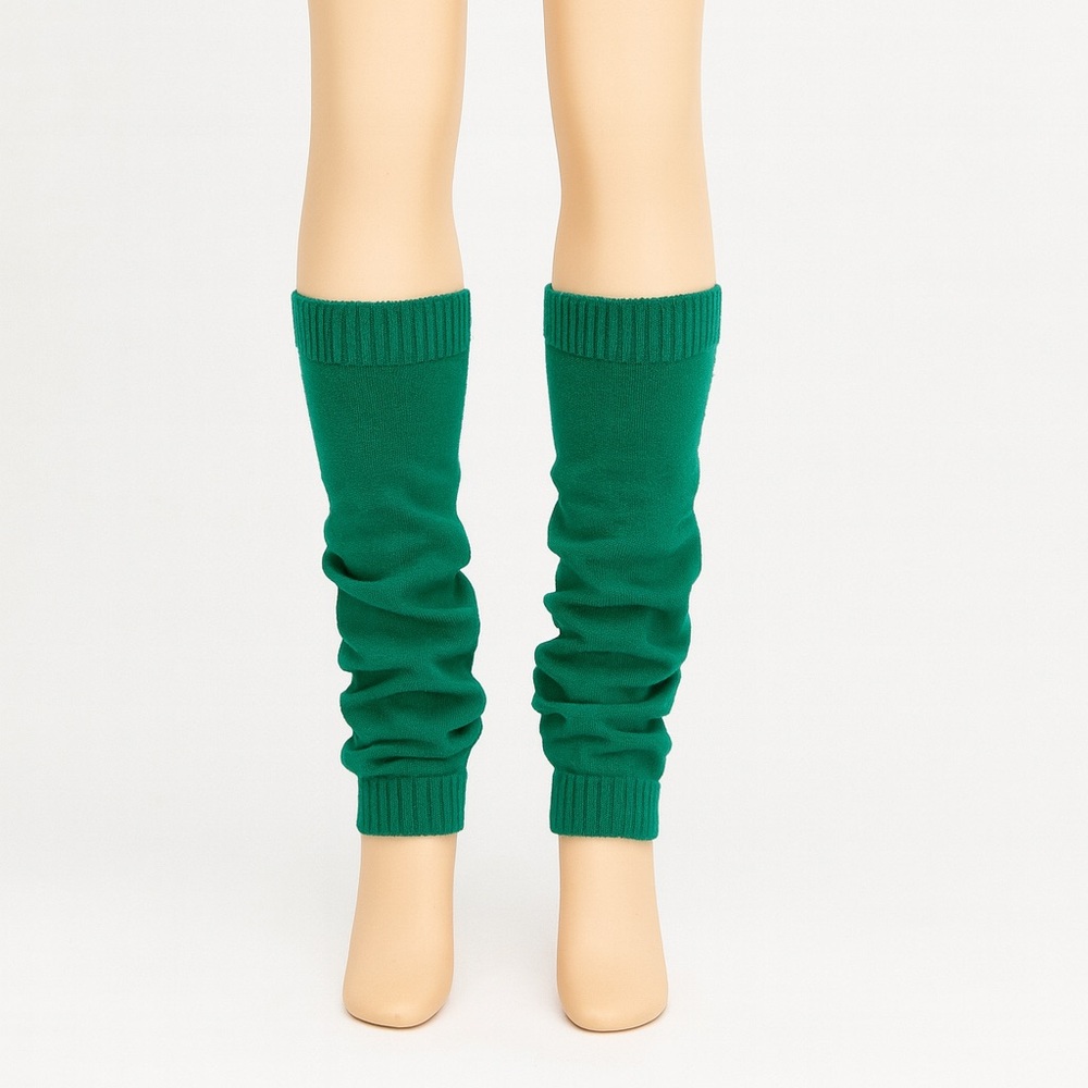 Green Knit Leg Warmers